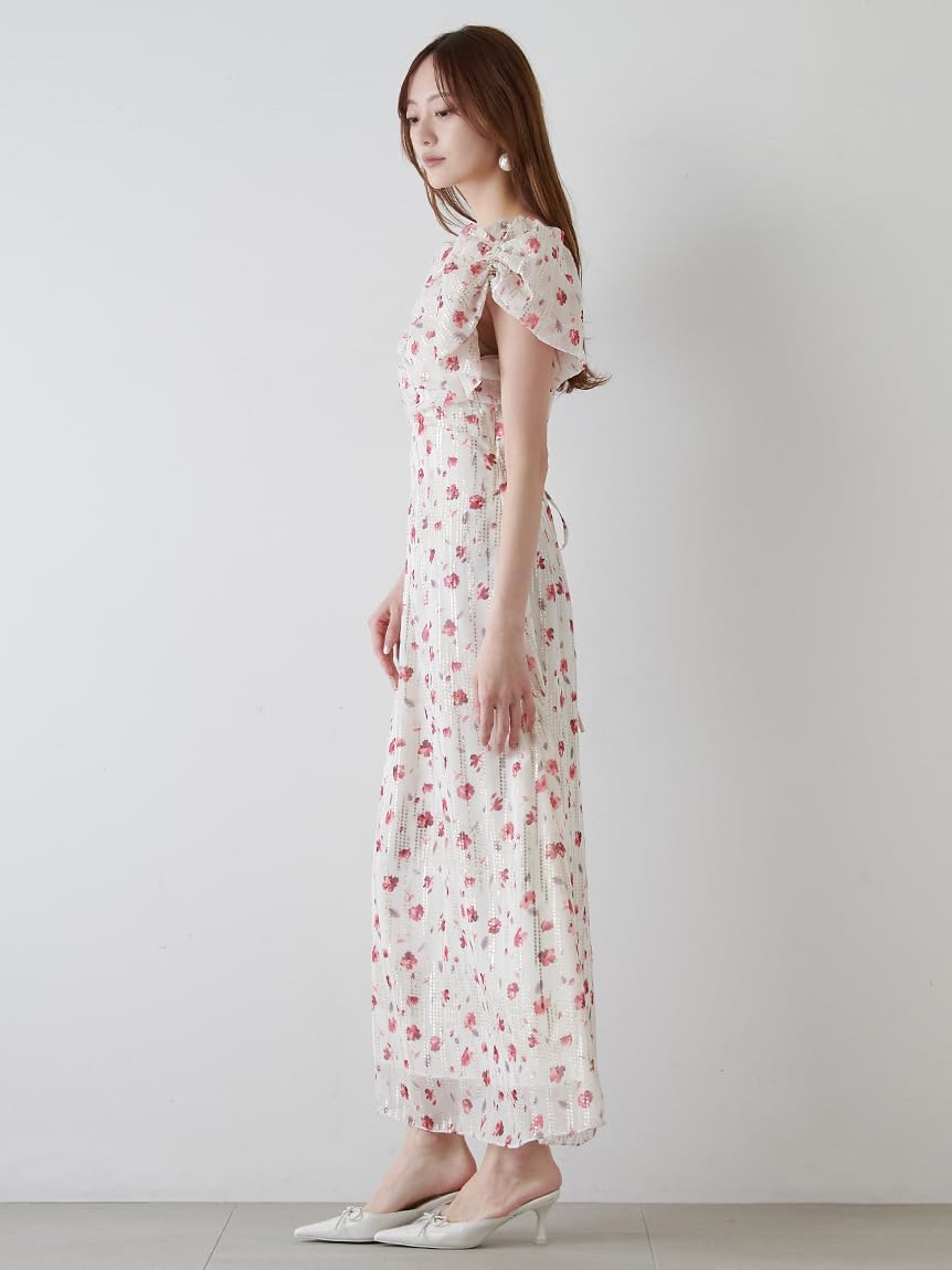 snidel ラメドビーシフォンプリントワンピース スナイデル SNIDEL ラメドビーシフォンプリントワンピース （YEL